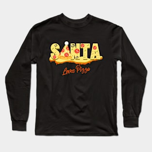 Santa Loves Pizza Long Sleeve T-Shirt